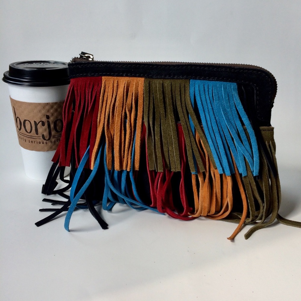 Patricia Nash Cassini Wristlet Suede Multi Color